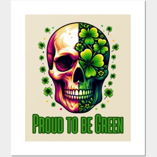 St Patricks Day 2024. Irish Skull Men Posters and Art